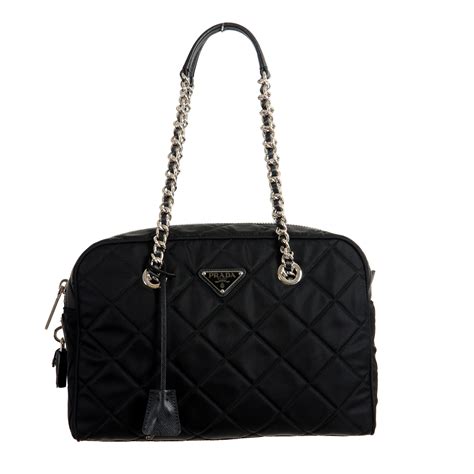 prada black and white handbag|large black prada handbags.